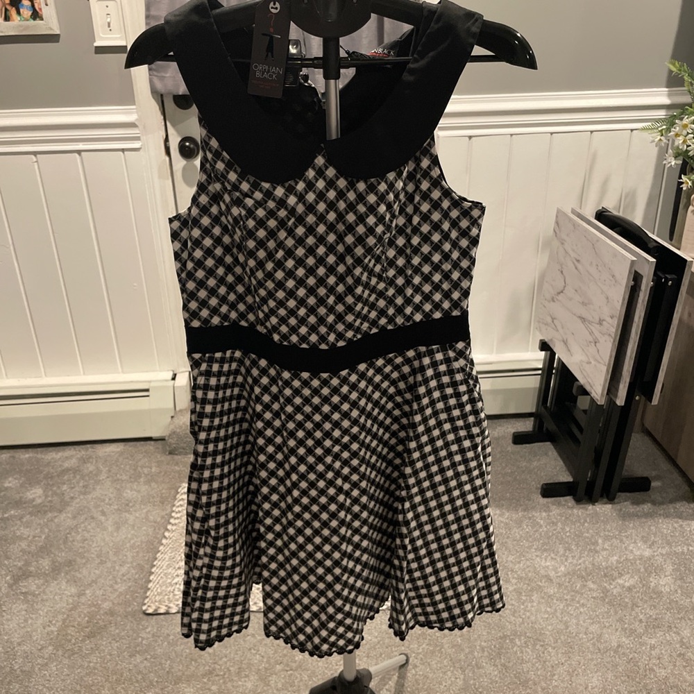 Hot Topic Black and White Checkered Mini Dress